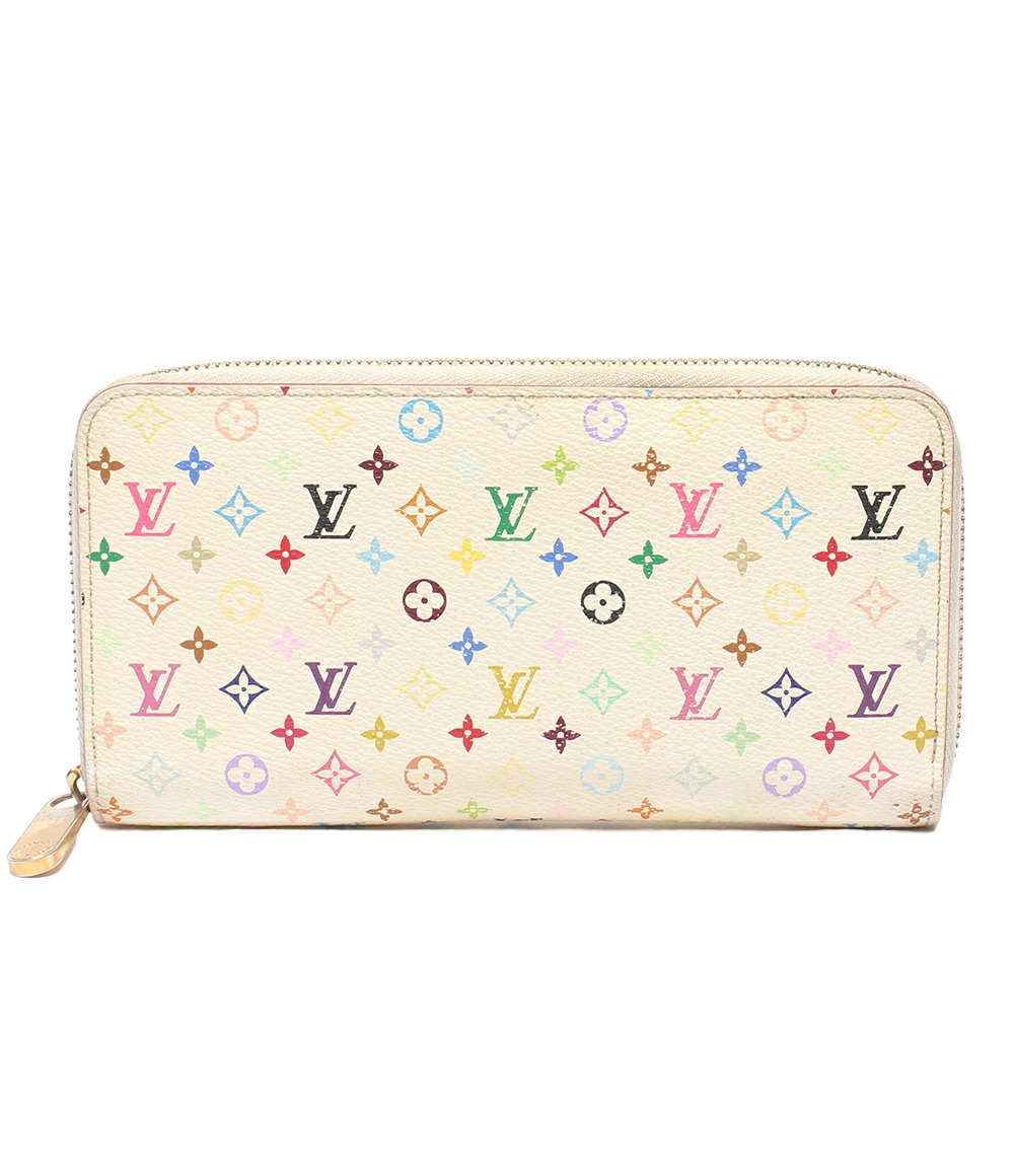 Louis Vuitton Round Zipper Long Wallet Zippy Wallet Multicolor Leather Red Brown